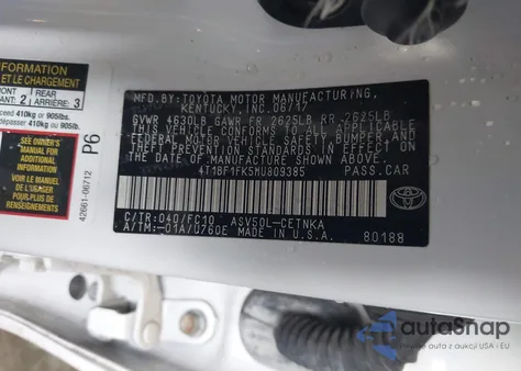 2017 Toyota Camry Le from USA, damaged, VIN 4T1BF1FK5HU809385